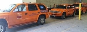 Mold Cleanup and Water Damage Restoration Suvs At Warehouse